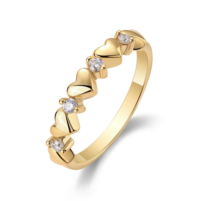 Heart To Heart - Luxury Silver Ring Set With Top-quality Moissanite, S925 Silver-plated Platinum