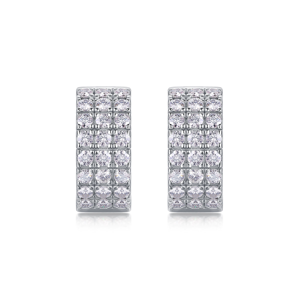 Top-quality Moissanite Luxury Silver Stud Earrings S925 Silver Plated Platinum