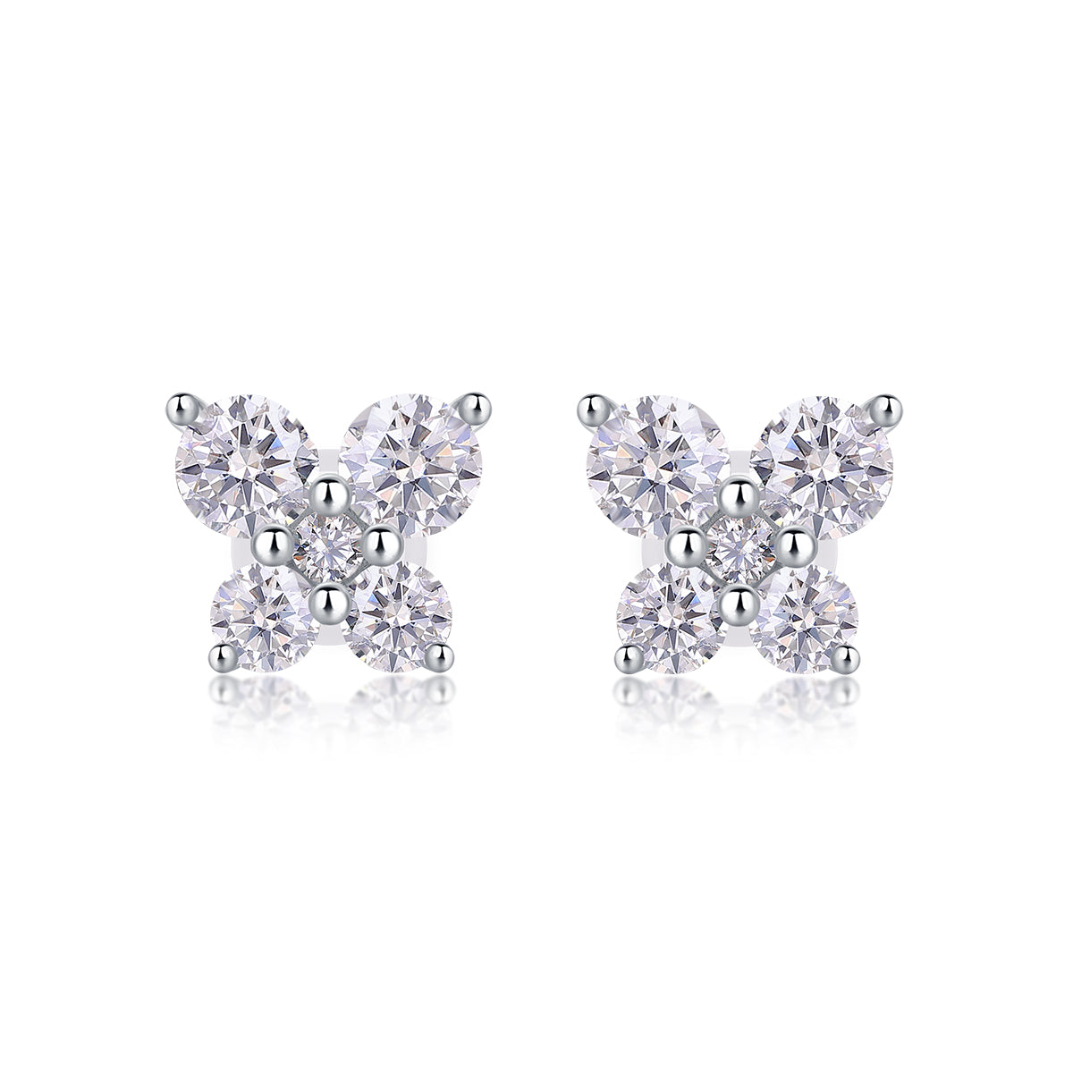 Top-quality Moissanite Luxury And Fashionable Light Luxury Jewelry Silver Stud Earrings S925 Silver Plated Platinum