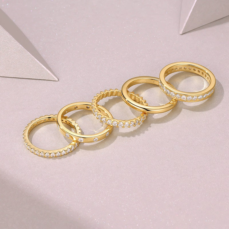 Morning Light Gold Ring - Luxury Silver Ring Set With Top-quality Moissanite D Color VVS,  S925 Silver And Gold-plated Diamond Ring