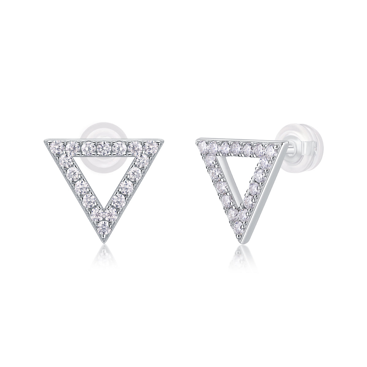 One-of-a-kind - Set With Top-quality Moissanite Luxury Silver Stud Earrings S925 Silver-plated Platinum