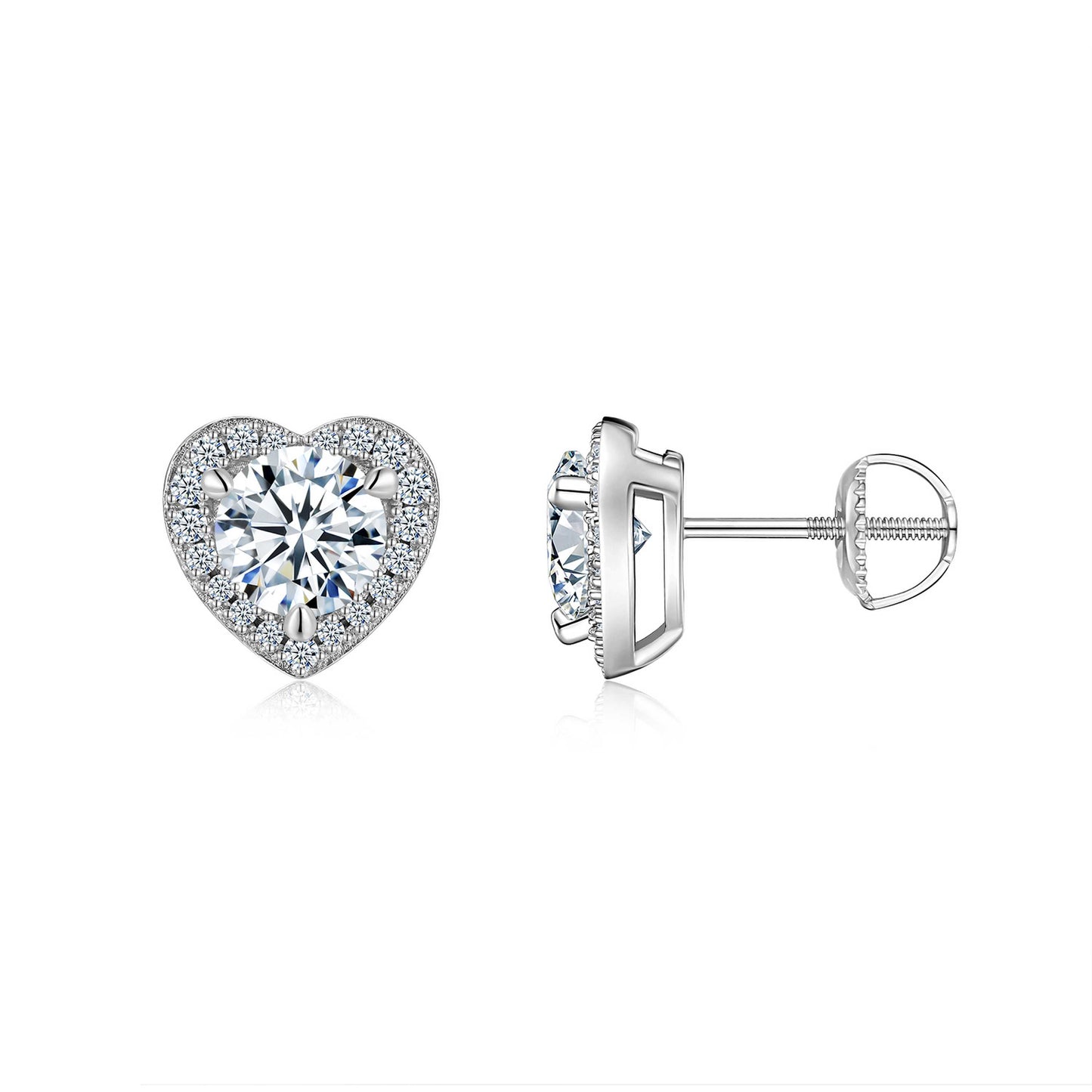 Luxury Silver Earrings Set Featuring A 1-carat Top-quality Morganite, Made Of S925 Silver Electroplated With Platinum.
