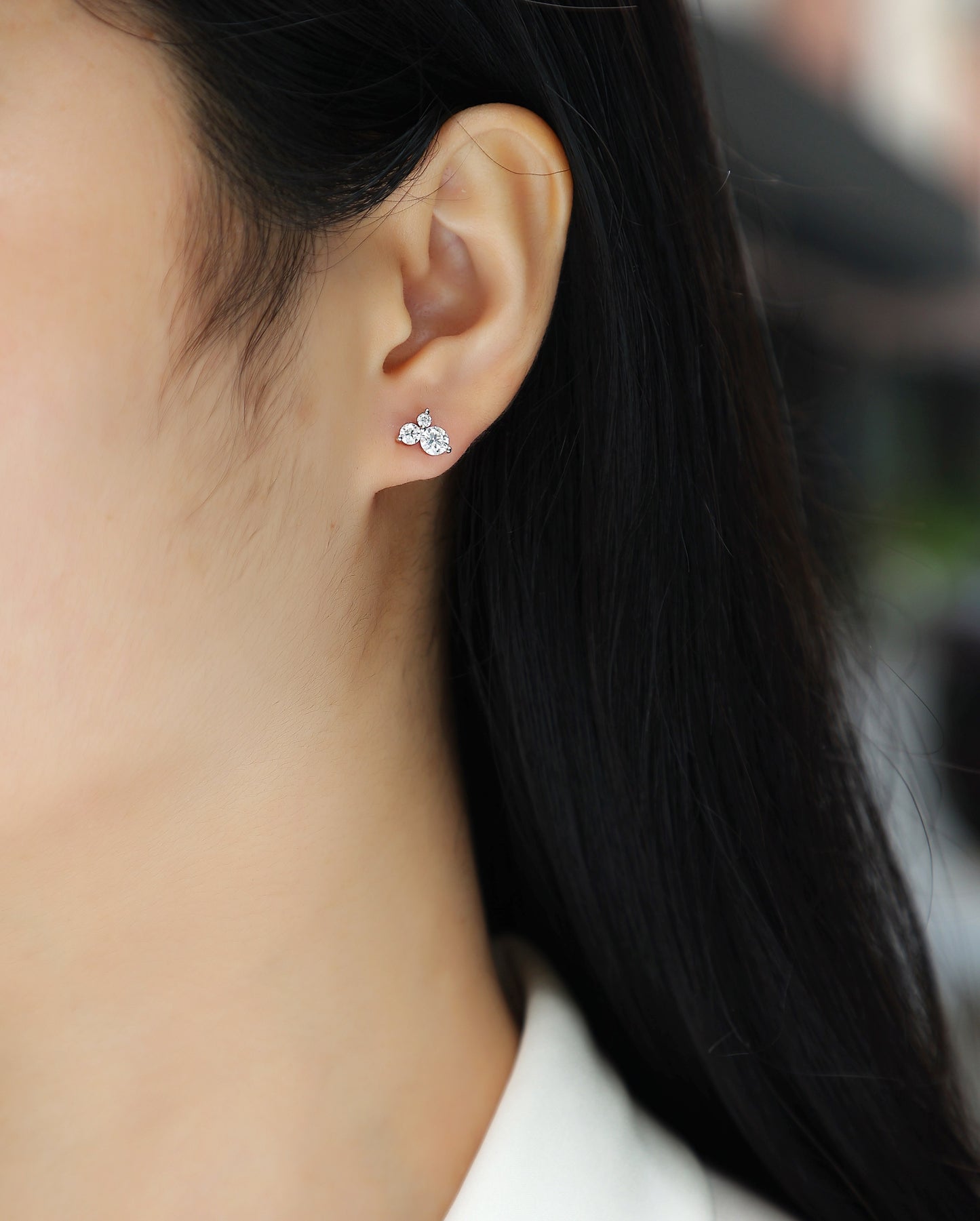 Wave - Luxury Silver Earrings Set With Top-quality Moissanite  D Color VVS, S925 Silver And Platinum-plated Stud Earrings