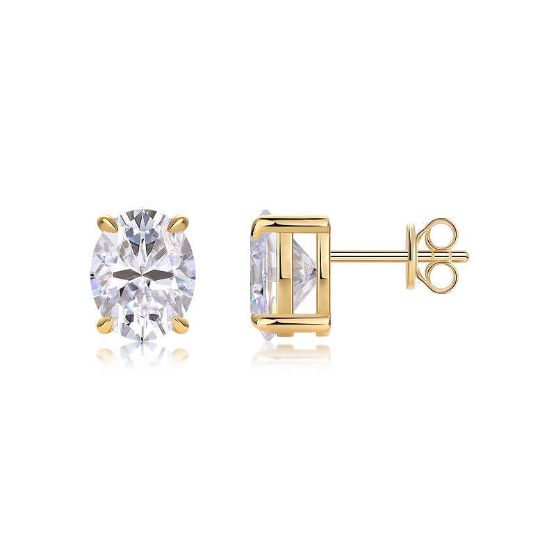 The Charm Of Art - Premium Moissanite Luxury Silver Stud Earrings S925 Silver Electroplated Gold