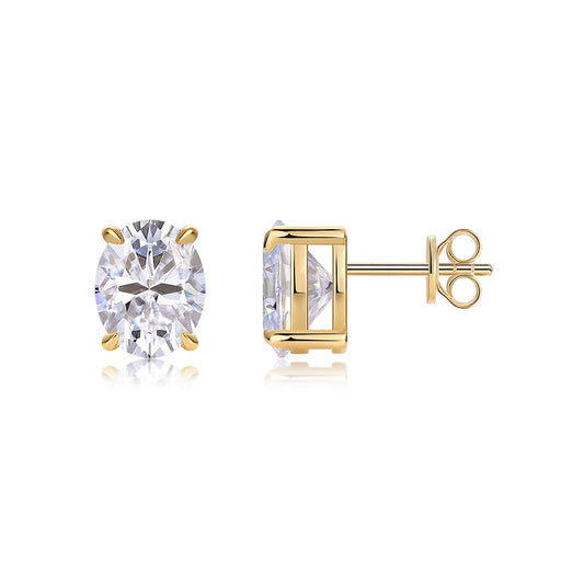 The Charm Of Art - Premium Moissanite Luxury Silver Stud Earrings S925 Silver Electroplated Gold