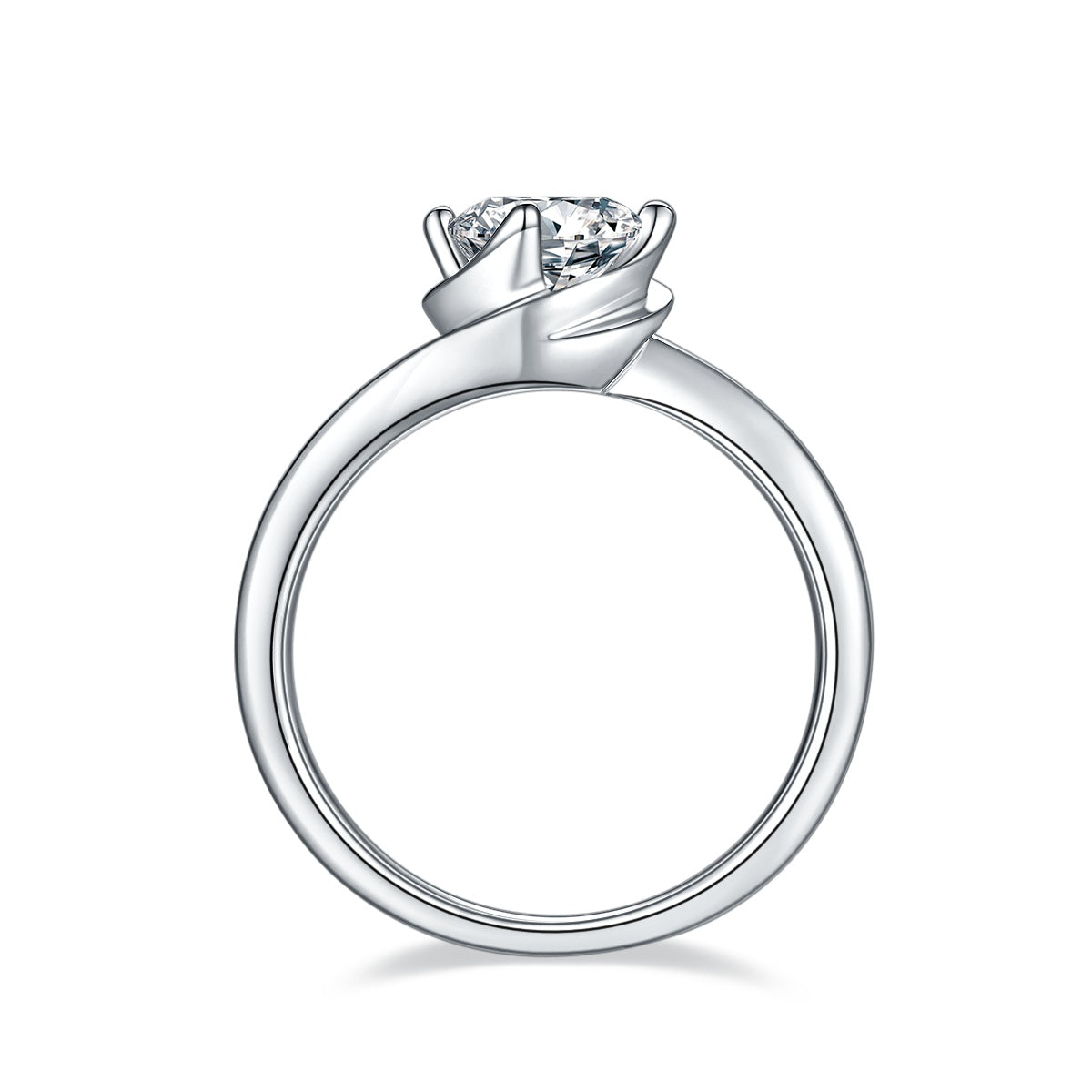 1-carat  Luxury  Silver Ring Set With Top-quality Moissanite D Color VVS , S925 Silver Plated Platinum