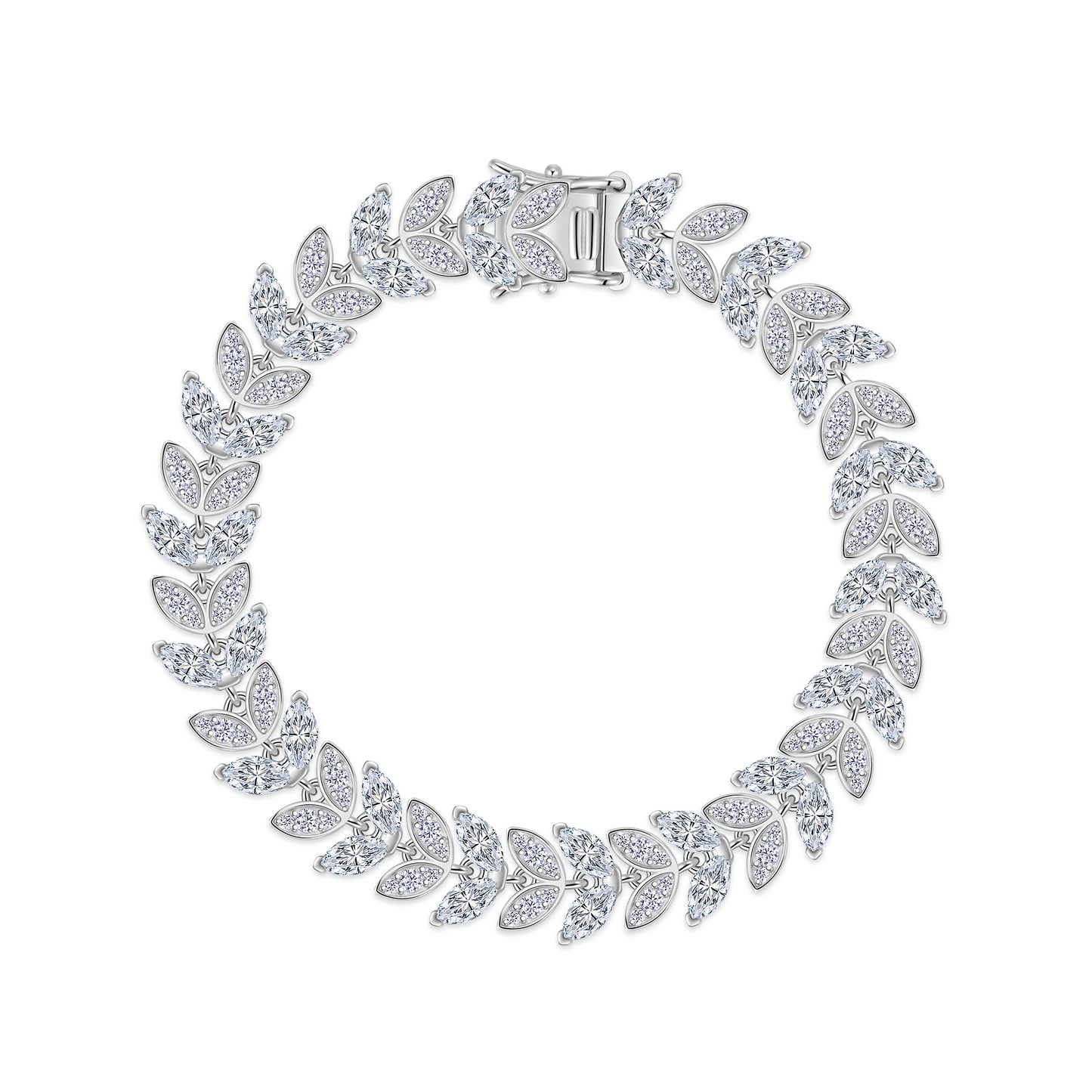 Luxury Silver Bracelet Featuring Top-quality Moissanite D Color VVS, Made Of S925 Silver Electroplated With Platinum.