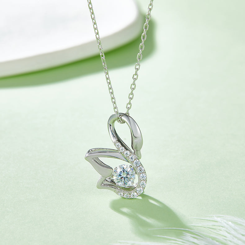 Luxury Silver Necklace Set With Top-quality Moissanite D Color VVS,  S925 Silver Electroplated With Platinum